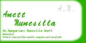 anett muncsilla business card